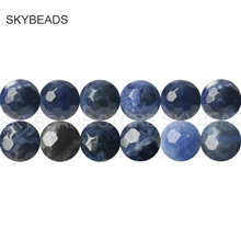 Loose Beads Materials for DIY Jewelry Craft Making Faceted Blue Sodalite Semi Precious Stone 4 6 8 10 12mm Spacer Beads Strands 2024 - buy cheap