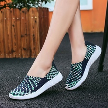 Womens Shoes Summer Sneakers Woven Casual Loafers Breathable Flats Comfortable Walk Shoes 2020 Fashion Tenis Soft Big Size 35-42 2024 - buy cheap
