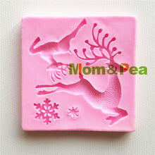 Mom&Pea MPA1727 Deer Shaped Silicone Mold Cake Decoration Fondant Cake 3D Mold Food Grade Soap Mold 2024 - buy cheap