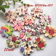 Scrapbooking accessories 100pcs 20mm mixed flower shape wood buttons decorative craft scrapbooking sewing materials wholesale 2024 - buy cheap