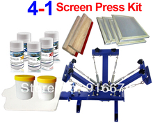 ¡Envío rápido y gratis! Kit de impresión de pantalla de 4 colores, equipo de prensa de camisetas de tinta, carrusel, Marco estirado, escurridor 2024 - compra barato