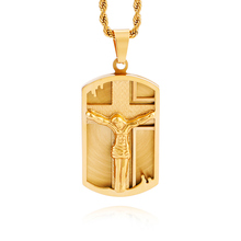 2019 hoiday gifts New Design Stainless Steel JESUS Cross Pendant necklace Holiday GIfts for Mens 2024 - buy cheap