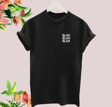 BLAH карманная женская футболка с буквенным принтом, хлопковая Повседневная забавная футболка для леди, Yong, топ для девочек, хипстерская, Прямая поставка 2022 - купить недорого