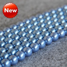 New For Necklace&Bracelet 10mm Light Blue Shell Pearl Beads DIY Gifts For Women Girl Loose Beads Jewelry Making Design 15inch 2024 - buy cheap