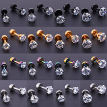 5pcs 3-7mm Mixed Sizes Zircon Crystal Ear Piercing Unique Design Stainless Steel Nose Lip Ring Nose Stud Body Piercing Jewelry 2024 - buy cheap