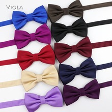 Colorful Solid Classic Polyester Bowtie Men Fashion Butterfly Unisex Tuxedo Daily Party Business Bow Tie Stylish Formal Casual 2024 - buy cheap