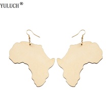 YULUCH Natural Wooden Earring Montherland Map For Women Girls Carved Africa Wood Earrings DIY Personality Earrings Trendy 2024 - buy cheap