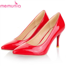 MEMUNIA 2020 wholesale big size 34-47 women pumps slip on solid color summer shoes pointed toe sexy thin high heels shoes woman 2024 - buy cheap