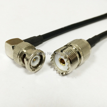 Nuevo interruptor UHF hembra SO239 BNC macho enchufe ángulo recto convertidor RG58 cable adaptador mayorista envío rápido 50 CM/100 CM al por mayor 2024 - compra barato
