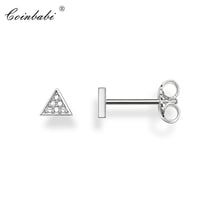 Stud Earring Triangle Pave Trendy Gift For Women Men  High Quality Europe Style 925 Sterling Silver Zirconia Fashion Jewelry 2024 - buy cheap