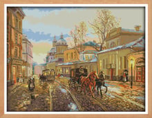 Street views 7 cross stitch kit aida 14ct 11ct count printed canvas stitches embroidery DIY handmade needlework 2024 - buy cheap