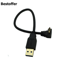 Позолоченный USB 3,0 (Type-A) штекер USB3.1 (Type-C) папа 90 градусов USB кабель для синхронизации данных и зарядки (черный) 0,25 м 2024 - купить недорого