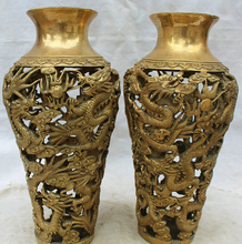 Conjunto de vasos de flores voge pedra s2185 16 "marcados dinasmo chinesa palácio de latão flor de dragão 2024 - compre barato