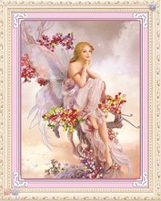 Needlework,DIY Ribbon Cross stitch Set for ribbon Embroidery kit,Fairy girl angel wing Cross-Stitch painting wall home decor 2024 - buy cheap