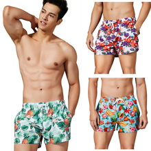 Shorts de praia masculino com estampa, bermuda masculina de secagem rápida para nadar, roupa de banho para homens 3 pçs 2024 - compre barato