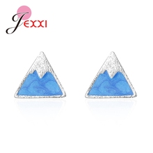 Simple Sweet Romantic Style Triangle Design For Lovely Woman Girls Anniversary Gift 925 Sterling Silver Stud Earring 2024 - buy cheap