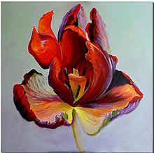 Hand Painted Canvas Painting-Single Red Flower-Floral Oil Painting Wall Art-Modern Canvas Art Wall Decor 2024 - buy cheap