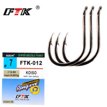 FTK 1 Pack of KOISO Ringed Eyed Circle Fishing Hooks From Japan Carp Fishing High Carbon Steel 6-9 Pcs / Lot  Sizes 1 / 0-7 # 2024 - buy cheap