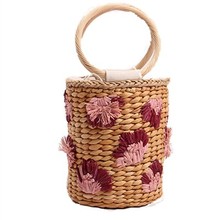 Bolsa de ombro feminina com costura, bolsa de mão de luxo em estilo retrô com flores 2024 - compre barato