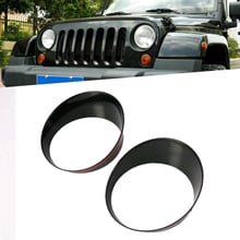 1 par de tampas para acabamento do farol dianteiro, placa abs para jeep wrangler jl 2018, acessórios de luz do carro, cor vermelha de alta qualidade, preta 2024 - compre barato