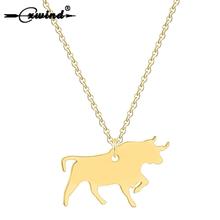 Cxwind Cow Pendants Necklaces Men Bijoux Necklaces Bull Shape Necklace Punk Fashion Stainless Steel Jewelry Collares 2024 - buy cheap