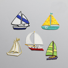 1pc boat embroidered Patches for Clothing iron on Embroidery Stickers backpack Clothing Applique Decoration carton Badge snake 2024 - buy cheap