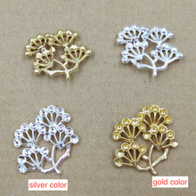Pingente galho árvore 50 peças, 25mm liga cor dourada para casamento fazer jóias diy artesanato atacado 2024 - compre barato