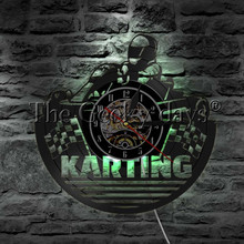  Go Karting Wall Lamp Vinyl Record Wall Clock Sport LED Wall Decor LED Backlight Night Light Gift For Kart Team Member 2024 - buy cheap