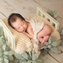 Posing Wood Bed For Newborn Photography Props Photo Flokati Shoot Studio Accessories Baby Fotografia Photoshoot Wool Baskets 2024 - buy cheap