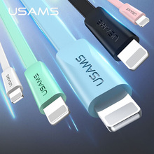 USAMS 1.2m 2A Colorful Flat Lighting Mobile Phone Cable for iPhone 12 11 X  8 7 6 Series iPad iOS Sync Data Charging Cable 2024 - buy cheap