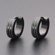 Moagem pequeno anel redondo titânio aço inoxidável cores banhados brincos de argola para homens mulheres joias clássicas 2024 - compre barato