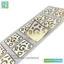 1000pcs 25x25mm Free shipping custom printed brand name logo stickers golden label gold foil hot stamping adhesive label sticker 2024 - buy cheap