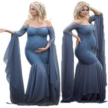 Maternity Photography Props Maternity Dresses For Photo Shoot Lace Sexy Off Shoulder Maxi Maternity Gown Women Pregnancy Dress 2024 - buy cheap