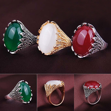 Vintage Antique Natural Stone Ring Fashion Jewelry Sea Opal Finger Ring For Women Wedding Rings 2024 - buy cheap