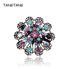 TANGTANG Collar Brooch Pins And Brooches Opal Rhinestone Pin Wedding Antique Golden Plating Scarf Clip Women Brooch Pin BH8450 2024 - buy cheap