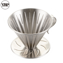 Yrp-filtro de café v60 reutilizável, em aço inoxidável, reutilizável, para fazer café, utensílios de cozinha 2024 - compre barato