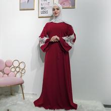 Кружевное мусульманское платье-кардиган с вышивкой, женское модное кимоно katfan abaya, мусульманское кимоно, одежда для молитв abaya, wq2401 2024 - купить недорого