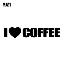 YJZT-calcomanía de vinilo para coche, 15,5 CM x 3CM, a la moda, I Heart Love Coffee, C11-1316 negro/plateado 2024 - compra barato