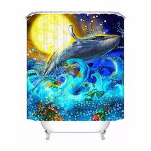 Custom Dolphin  Bathroom Acceptable Shower Curtain Polyester Fabric Bathroom Curtain #180320-01-150 2024 - buy cheap