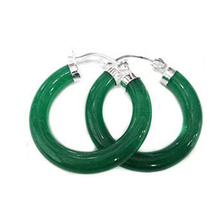 Wholesale free shipping  New beautiful 925 sterling silver Green Jade  Earring 2024 - buy cheap
