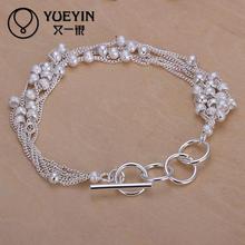 Silver plated bracelets for women men Lovers fashion link chain Unisex silver Jewelry for gift pulseiras New Design 2024 - buy cheap