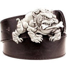 Fashion cool belt dog buckle angry Bulldog Street Dance accessories metal buckle belts hip hop waistband novel belt for women 2024 - buy cheap