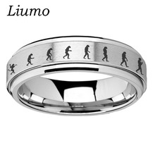 Liumo Trendy Human Evolution Pattern Spinner Rotate Men Stainless Steel Personality Statement Ring Lr676 2024 - buy cheap