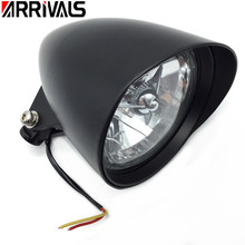 Motorcycle 5-3/4" Black Tri-Bar H4 Motorcycle Headlight Visor Bucket Universal For Harley Chopper Amber 2024 - buy cheap