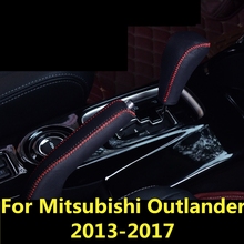 Para mitsubishi outlander 2013-2017 centro de couro console engrenagem shift manga decorativa handbrake proteção acessórios da luva 2024 - compre barato