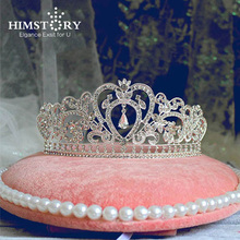 Himstory-acessório para cabelo, forma de coração, strass, cristal, tiara, coroa, pendente para casamento, acessórios 2024 - compre barato