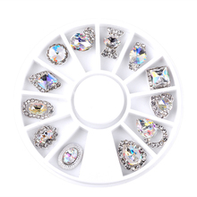 Uñas arte rueda diamante gemas Metal AB cristal brillo 3D consejos accesorios joyería manicura herramientas decoración DIY diseño 2024 - compra barato