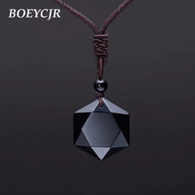 BOEYCJR Energy Black Obsidian Onyx Necklace Hexagram Best friend Necklace Stone Pendant Necklaces for Women and Men  2024 - compre barato