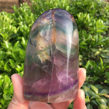 Pedras de cristal ásperas coloridas e naturais, pedra mineral original de amostra 2024 - compre barato