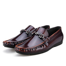 Fashion Wine Red / Black Moccasin Shoes Mens Summer Drive Shoes Patent Leather Flats Loafers Mens Casual Shoes 2024 - buy cheap